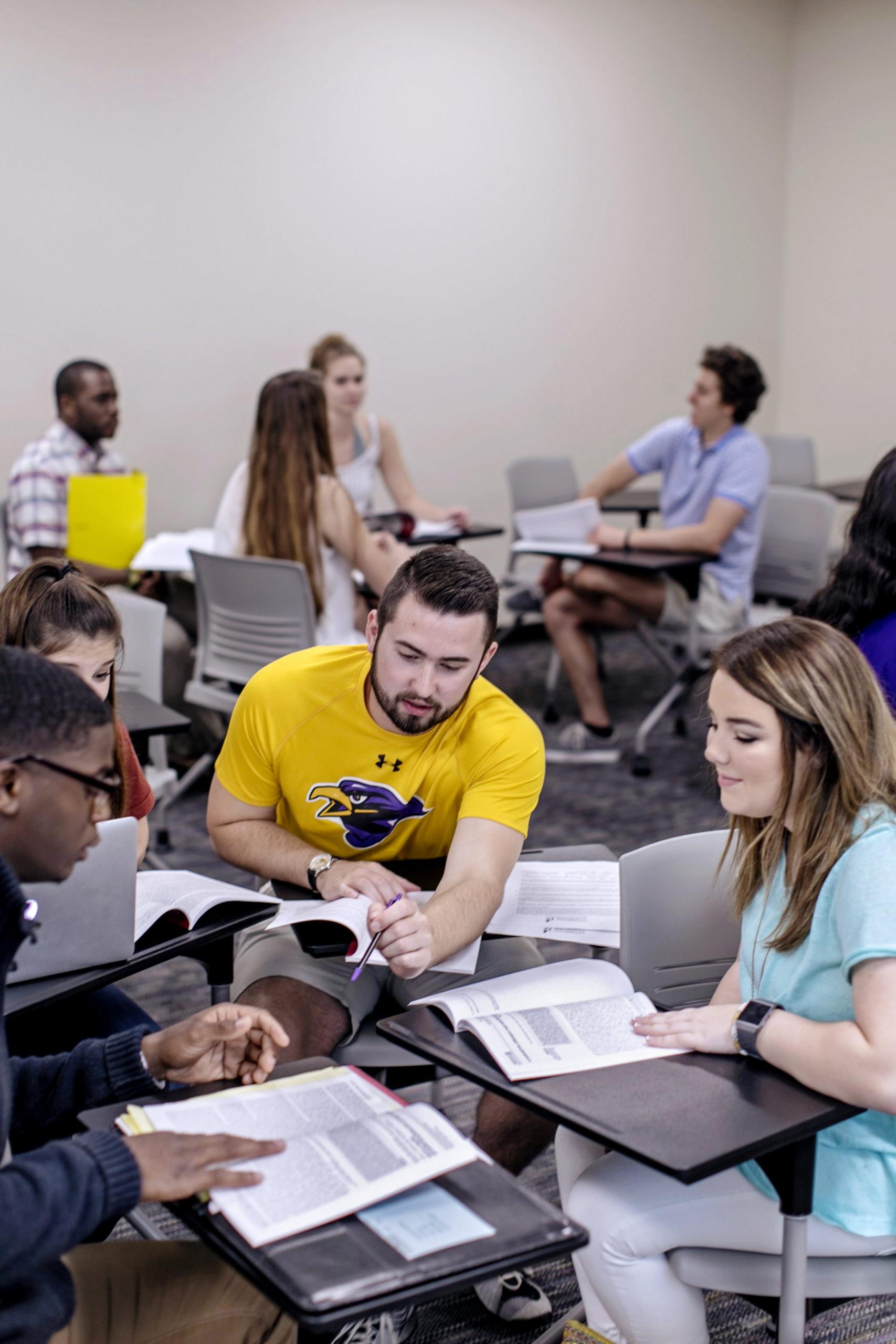 Montevallo students collaborating on a project